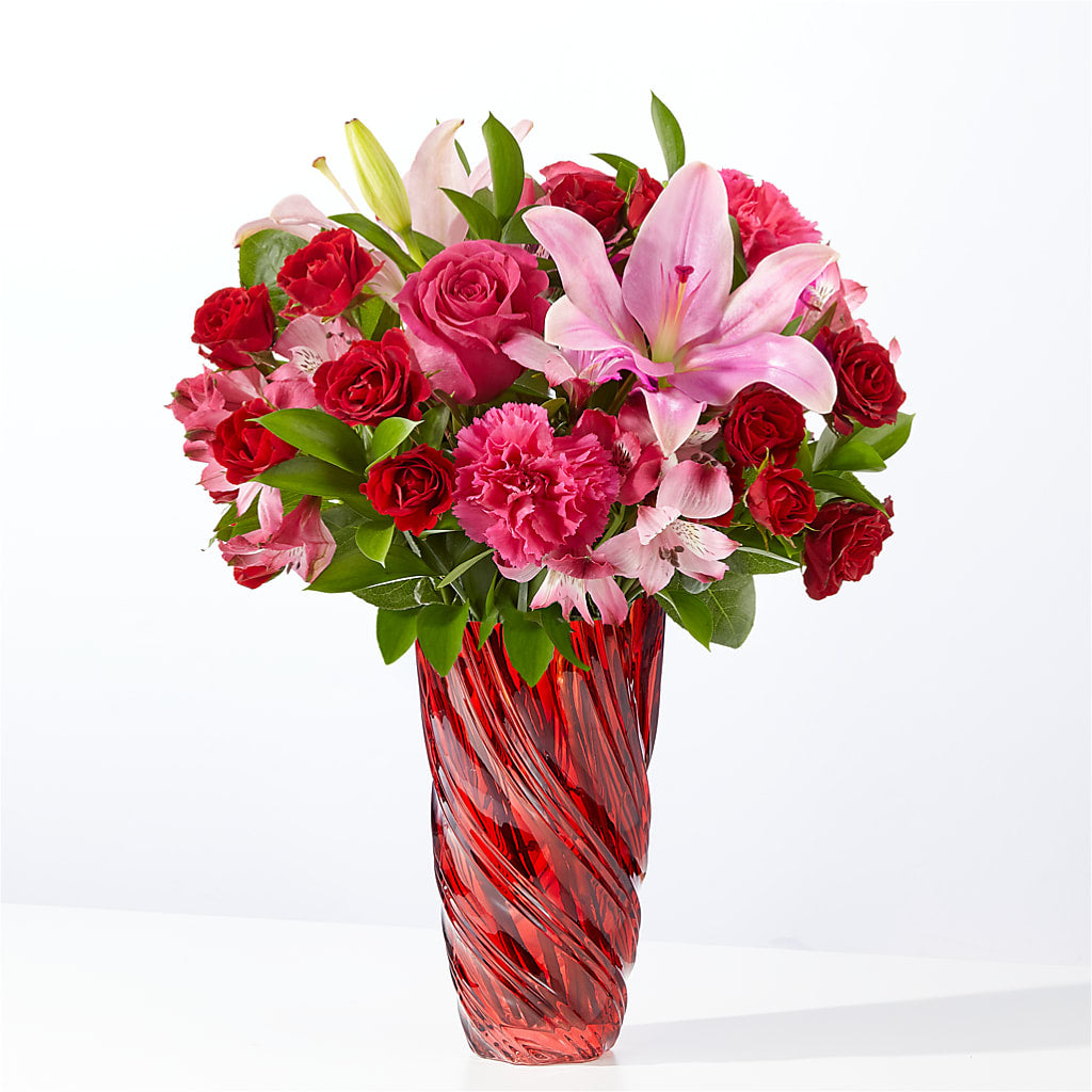 In Love Bouquet with Luxe Swirl Vase – Mulberry Florist And Gift Shop, Elizabethtown KY