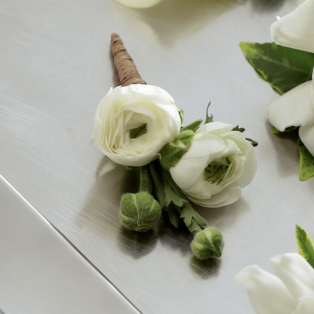 White Ranunculus Boutonniere – Mulberry Florist And Gift Shop, Elizabethtown KY