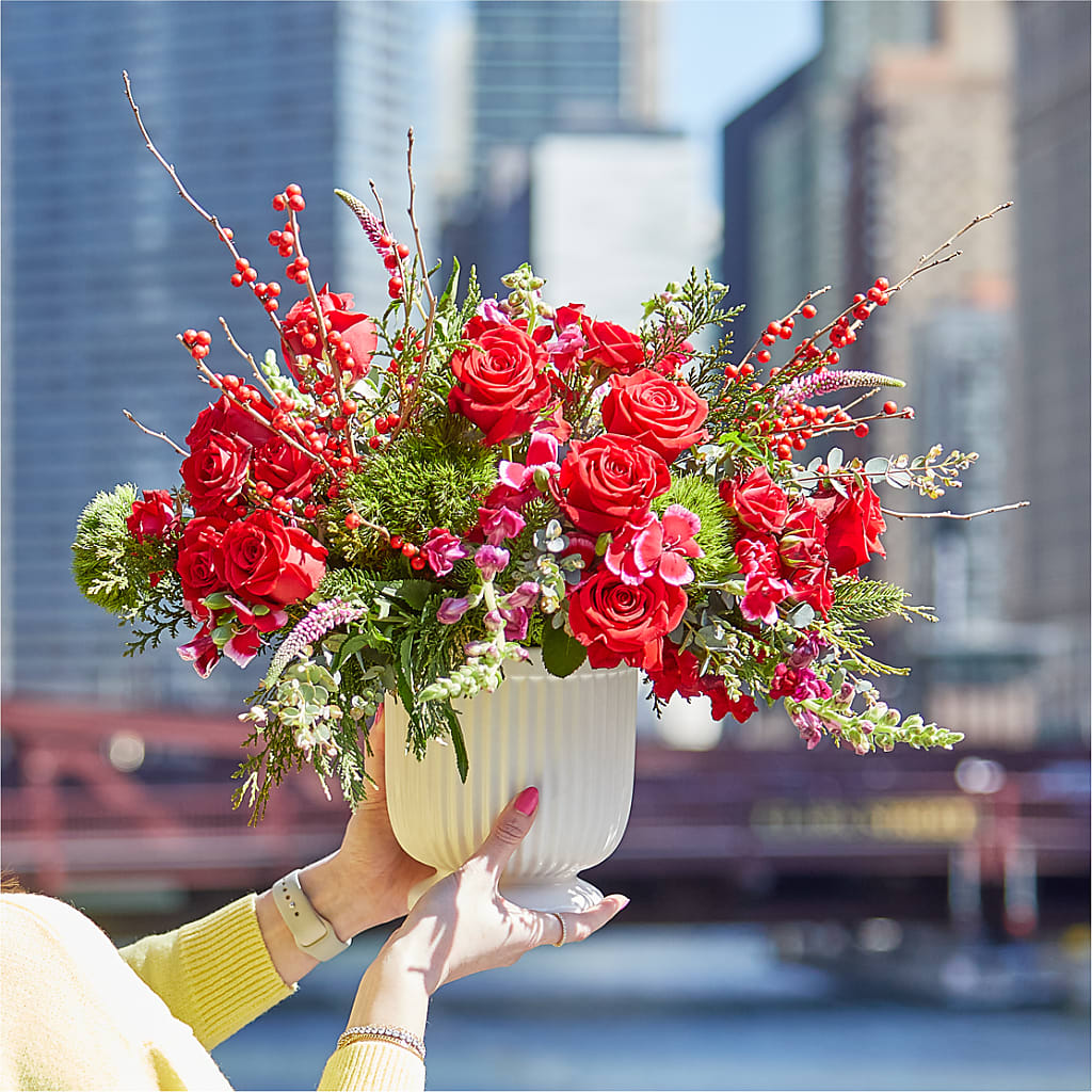 Big Red Bow Bouquet –  Mulberry Florist And Gift Shop, Elizabethtown KY