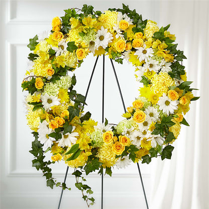 Golden Remembrance Wreath –  Mulberry Florist And Gift Shop, Elizabethtown KY