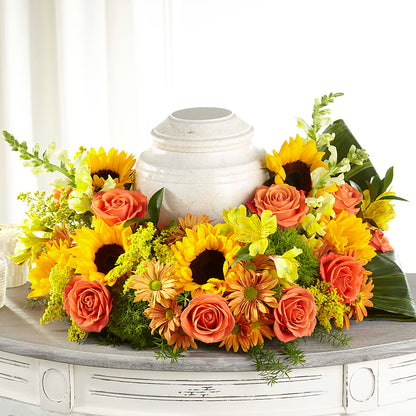 Faithful Sunflower Cremation Adornment –  Mulberry Florist And Gift Shop, Elizabethtown KY