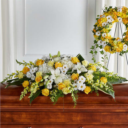 Golden Harmony Casket Spray –  Mulberry Florist And Gift Shop, Elizabethtown KY