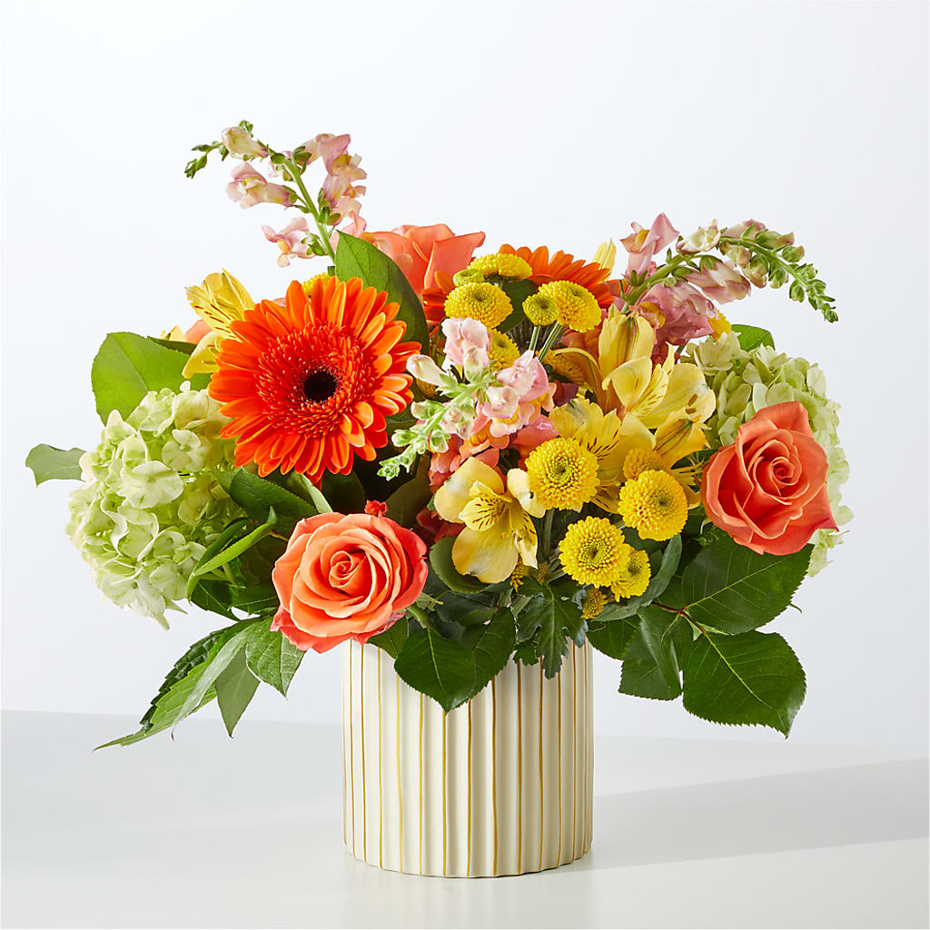 Autumn Sunshine Bouquet with Ivory Vase –  Mulberry Florist And Gift Shop, Elizabethtown KY