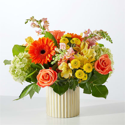 Autumn Sunshine Bouquet with Ivory Vase –  Mulberry Florist And Gift Shop, Elizabethtown KY